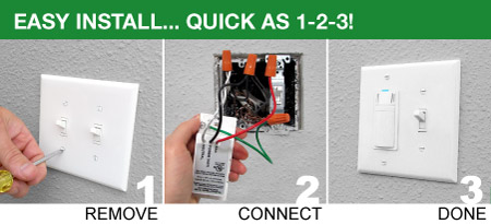 Easy Install, Quick as 1-2-3: Remove, Connect, Done